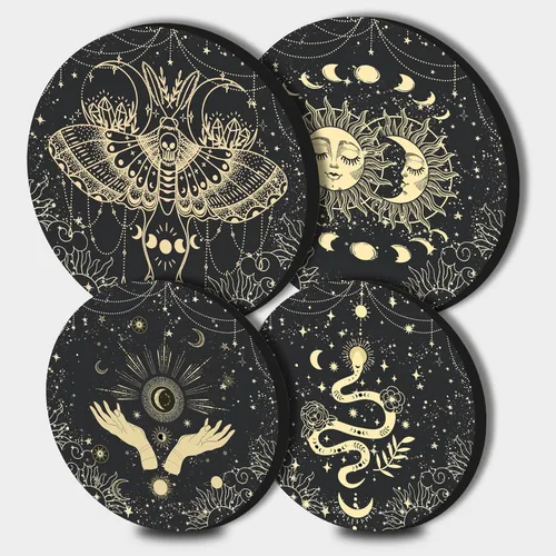 Miniatura 40 de Banksy Fundas para Quemadores de Estufa Eléctrica, Juego Divertido de 4 Redondos de 8 Pulgadas y 10 Pulgadas, Cubierta de Metal para Gas, Ojos