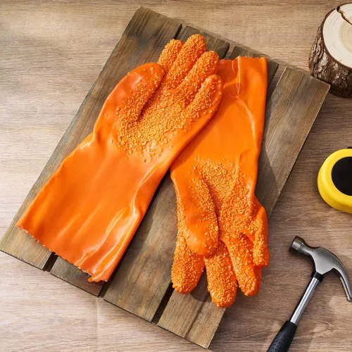 Miniatura 3 de Teenyyou 2 pares de guantes extendidos de serpiente, antideslizantes y reutilizables, de PVC, resistentes a la abrasión, limpieza de drenaje