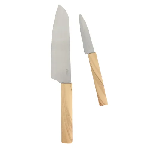 Miniatura 11 de Oster Evansville - Juego de cuchillos de cocina de 14 piezas, acero inoxidable con asas blancas de lino - Cuchillos para cocina Lino Blanco