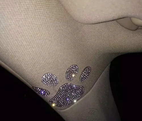Miniatura 3 de Pegatinas de cristal decoran emblema de auto brillante - Accesorios brillantes para el interior del auto (Huella)