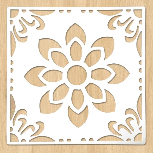 2 plantillas grandes de 12 x 12 pulgadas para pintar pisos, paredes, patios, azulejos de cerámica, madera, plantillas de mandala grande