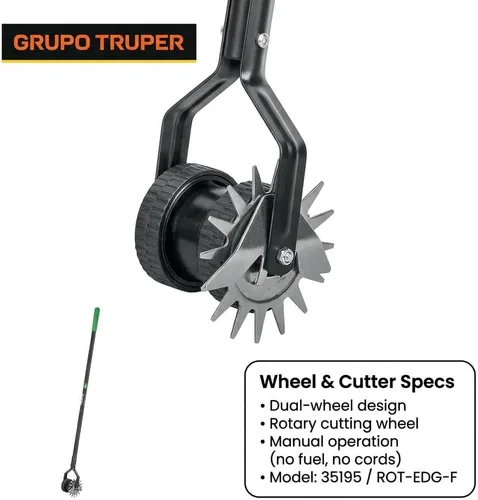 Miniatura 3 de Herramientas forjadas, de la marca Truper Tru Pro, (Dual Wheel Rotary Lawn Edger), 48, Ceniza (Ash Wood)