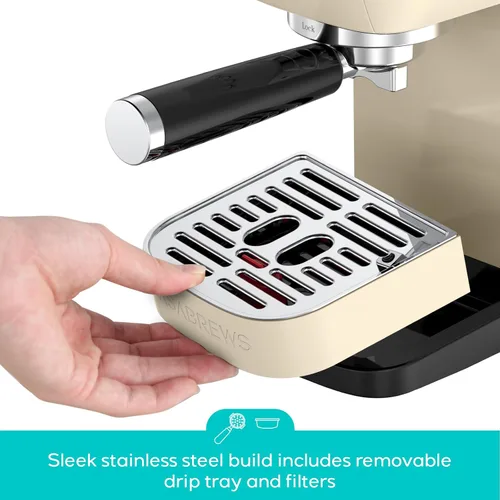 Miniatura 5 de CASABREWS 3700 Essential Máquina de café expreso de 20 bares, cafetera de acero inoxidable con espumador de leche al vapor, máquina de café expreso
