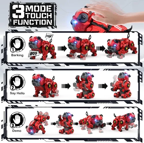 Miniatura 3 de Lterfear Robot Perro para Niños, Robot de Control Remoto Recargable Programable Robo Perro con Función de Cantar, Bailar, Tocar, Juguetes Robóticos