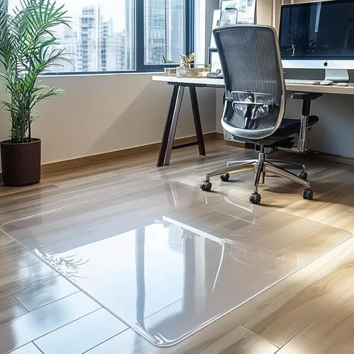 Miniatura 10 de Tapete para silla de oficina para suelo duro, tapete para silla de computadora de 48 x 36 pulgadas, protector de suelo de escritorio multiusos