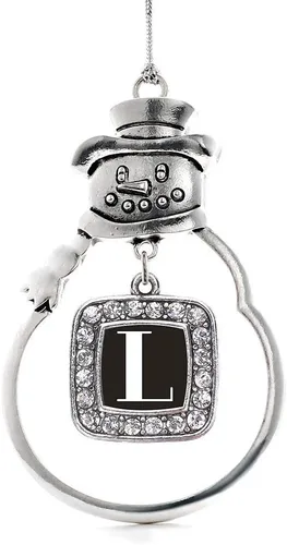 Miniatura 120 de Inspired Silver - Adorno de rodillo de reina - Adorno cuadrado de plata con muñeco de nieve con joyas de circonita cúbica