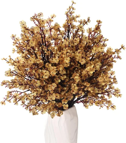 Miniatura 10 de 15 piezas de flores artificiales de aliento de bebé, plantas de seda falsas con sensación real, ramos florales de bricolaje para decoración de bodas