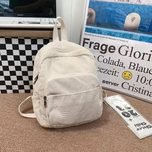 Miniatura 4 de Mochila pequeña para mujer y mujer, mochila estética, Beige, Tendencia