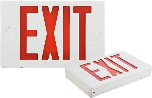 Miniatura 9 de Paquete de 6 luces LED de salida de letras rojas con luces de emergencia, certificación UL, doble cara, dos luces LED de salida de emergencia