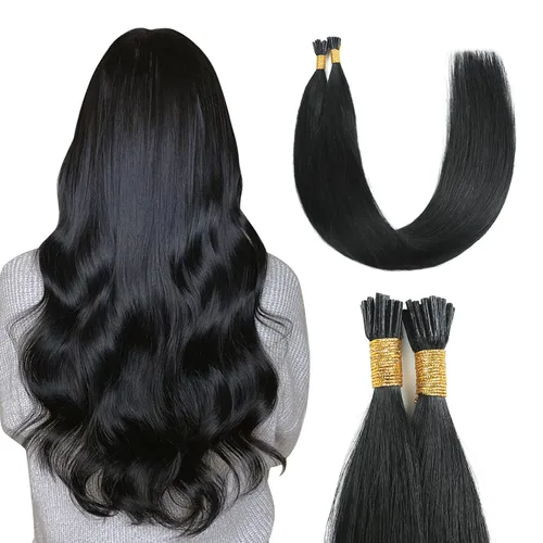 Miniatura 34 de Sunya Extensiones de cabello humano con punta en I Tip, 1.76 oz, 50 mechones por paquete, extensiones de cabello con queratina previamente unidas