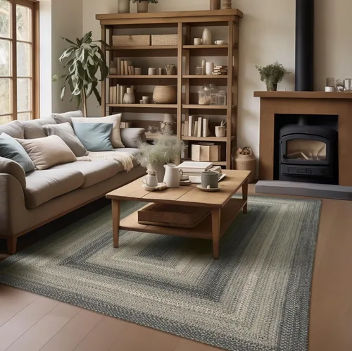 Miniatura 38 de Homespice Alfombras de Área Ovaladas Trenzadas de Yute Denim Azul de 8x10 pies para Sala de Estar, Dormitorio y Comedor. Apto para Mascotas. Estilos