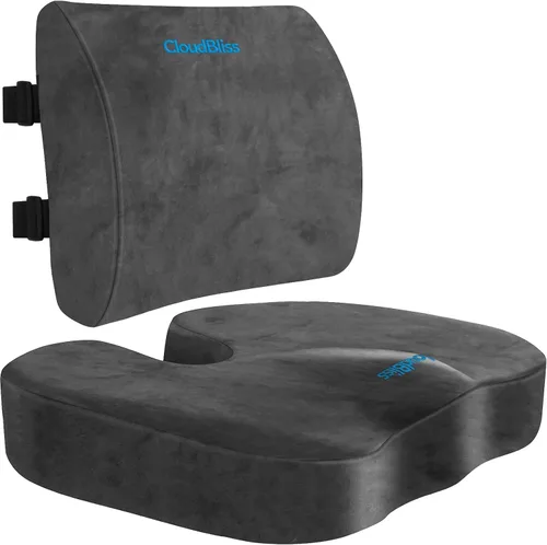 Miniatura 9 de CloudBliss Cojín de asiento, cojín para silla de oficina, cojines de asiento de automóvil, almohada de apoyo lumbar para silla de oficina, almohada