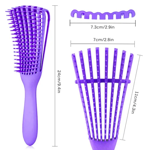 Miniatura 5 de Cepillo para el cabello, cepillo desenredante para cabello afroamericano/africano texturizado 3a a 4c rizado