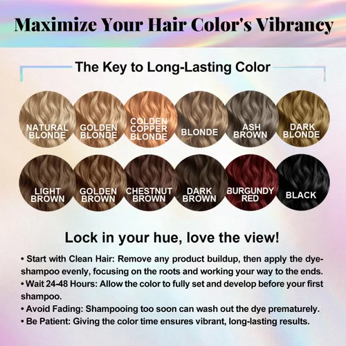 Miniatura 6 de Joyful Young Champú para teñir el cabello natural 3 EN 1, color de cabello para cobertura de canas, champú para teñir el cabello para mujeres