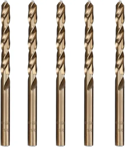 Miniatura 10 de Juego de brocas de cobalto de 11/32 pulgadas (5 piezas), acero de alta velocidad M35 (5% cobalto) para metales duros, acero inoxidable, hierro