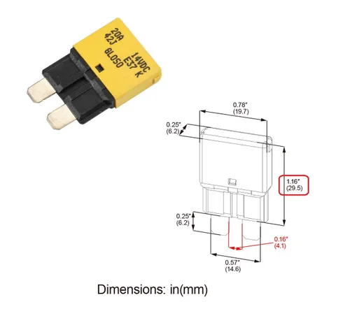 Miniatura 4 de GLOSO Circuit Breakers E37 Auto (T1) Reset Low Profile ATC/ATO - 1 Pack (3A)