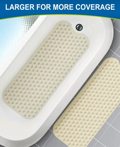 Miniatura 6 de Bligli Tapete para bañera antideslizante sin ventosas, 39 x 16 pulgadas, extra largo, para ducha, baño, lavable a máquina, de goma natural