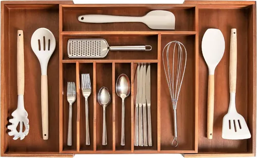 Miniatura 18 de KitchenEdge Organizador Premium de Cubiertos, Vajilla y Utensilios para Cajones de Cocina, Grado Contractual Apto para Alimentos, Expandible de 18 a