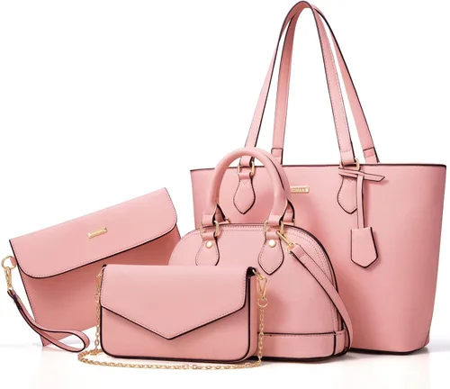 Miniatura 27 de 4 piezas de bolsos de moda para mujer, carteras, bolsos de hombro, bolsos de mano casuales, bolsos cruzados, juego de bolsos de regalo para damas