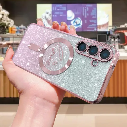 Miniatura 18 de ZONRW - Funda para Samsung Galaxy S22 Ultra magnética, para mujeres y niñas, cubierta trasera suave, lujosa, con corazón de amor, bling, degradado