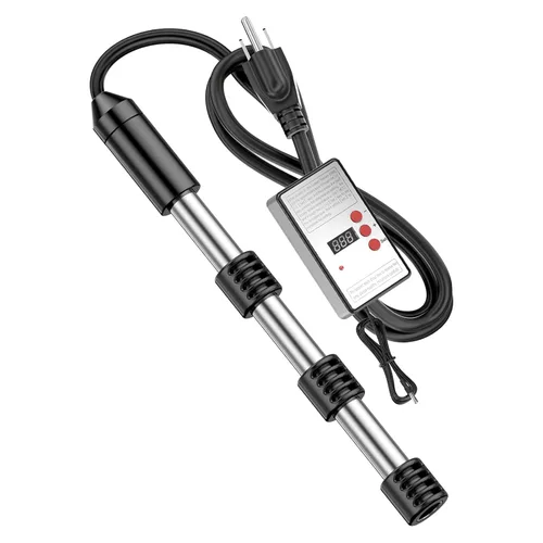 Miniatura 12 de Calentador de agua de inmersión eléctrico portátil de 1500 W, totalmente sumergible, fabricado con acero inoxidable 304 y cubierta de silicona