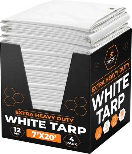 Miniatura 173 de Lona protectora Xpose Safety multiusos, de poliéster blanco, resistente, resistente al agua, resistente a la intemperie, resistente a rasguños