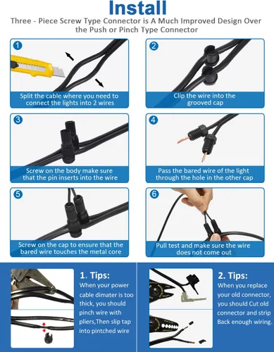 Miniatura 5 de SUNVIE Conectores de cable Fastlock de bajo voltaje para luces de camino, luces de camino, conector de cable de calibre 12-14, funciona con Malibu