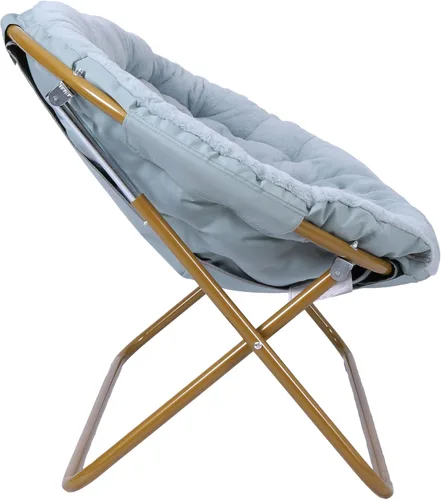 Miniatura 9 de Flash Furniture Eleanor - Silla portátil doble platillo con 2 otomanas, marcos de acero plegables, para dormitorio o dormitorio, 56 pulgadas, piel