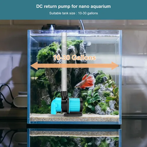 Miniatura 4 de Bomba de retorno para acuario de 400GPH con controlador de pantalla LCD, bomba de acuario DC 24V de 15W para acuario de agua salada y agua dulce