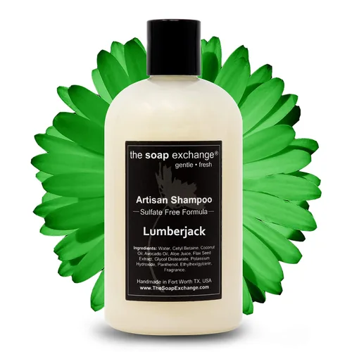 Miniatura 15 de The Soap Exchange Champú para el cabello, aroma a cuero de Texas, hecho a mano, 12 fl oz / 12.0 fl oz, cuidado natural del cabello artesanal, suave