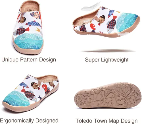 Miniatura 6 de Mocasines UIN para mujer, cómodos, modernos, pintados con diseños artísticos, para viajar, con punta ancha, estilo informal, Málaga