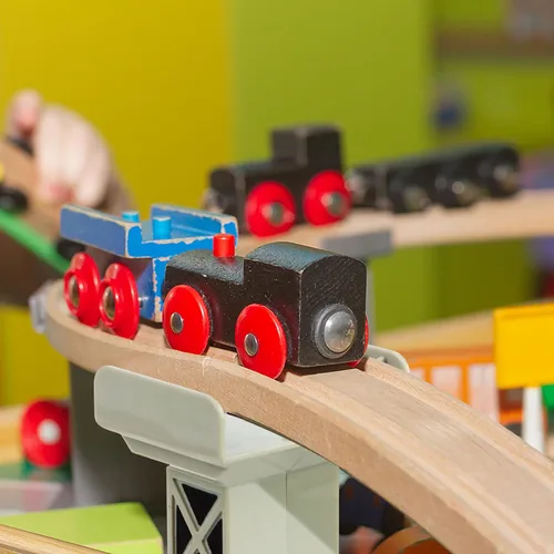 Miniatura 7 de 6 piezas de puente de tren, pilar de vía, accesorios de ferrocarril de varios niveles, soportes elevados, bloques de alto nivel, compatibles