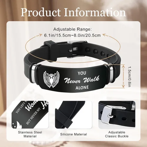 Miniatura 2 de ubmpj Pulsera de fotos personalizada para mujeres y hombres – Pulseras conmemorativas con imagen personalizada – Banda grabada de acero inoxidable
