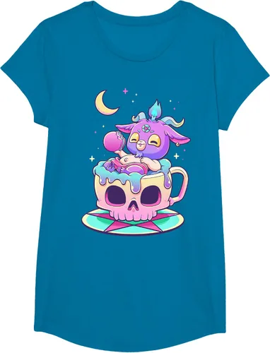 Miniatura 84 de Kawaii Pastel Goth Cute espeluznante Pentáculo Baphomet - Camiseta de cabra, Negro