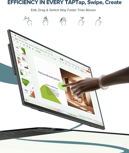 Miniatura 2 de Monitor portátil con pantalla táctil con batería de 8000 mAh, 15.6 pulgadas, 125% sRGB ultra delgado de 10 puntos, monitor de pantalla táctil USB-C