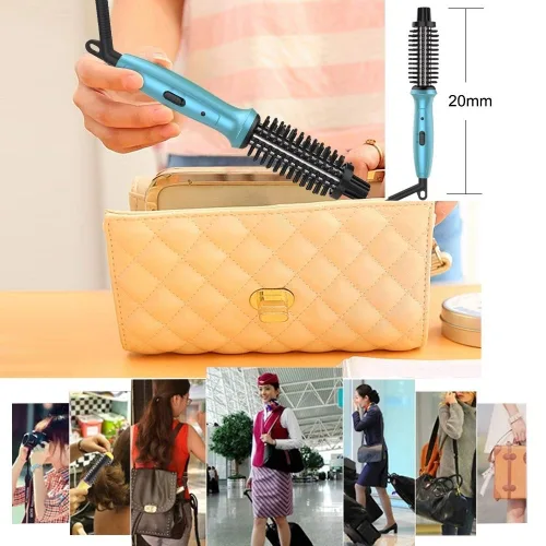 Miniatura 7 de Mini rizador PHOEBE de 3/4 pulgadas de doble voltaje de cerámica turmalina iónico con bolsa de viaje para Europa, profesional, viaje para cabello