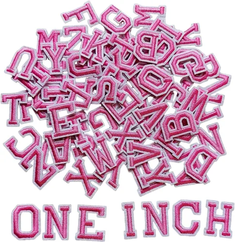 Miniatura 17 de Parches de letras para planchar de 1.3 pulgadas, 78 piezas, parches bordados del alfabeto A-Z para ropa, chaquetas, sombreros, mochilas, jeans