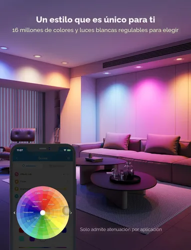 Miniatura 2 de Govee Iluminación Empotrada Inteligente Retrofit de 6 Pulgadas, Luces Empotradas Retrofit RGBWW de Conexión Directa Wi-Fi Bluetooth, 65 Modos