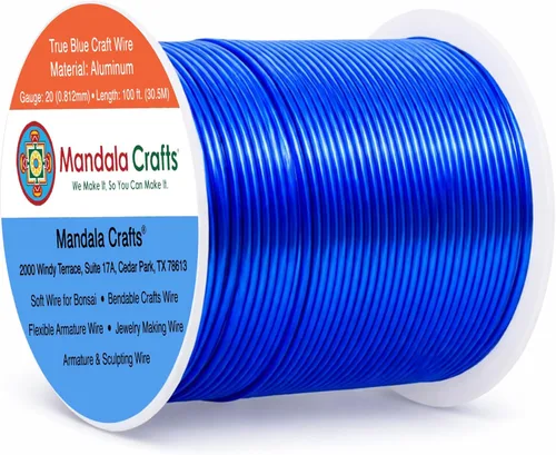 Miniatura 344 de Mandala Crafts - Alambre de aluminio anodizado de 8 calibre para hacer joyas - 9.75 m de alambre flexible negro colorido - Flexible para bonsái