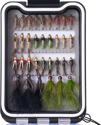 Miniatura 7 de BASSDASH Fly Fishing Flies Kit Fly Assortment Trout Bass Fishing with Fly Box with Dry/Wet Flies, Nymphs, Streamers, Popper