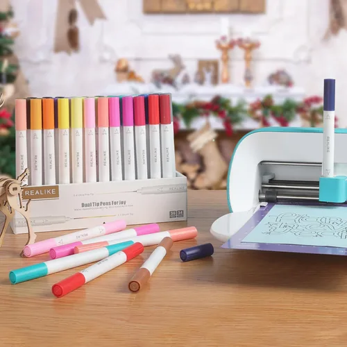 Miniatura 5 de REALIKE Bolígrafos de doble punta compatibles con Cricut Joy/Xtra Accessories Tools Marcadores de doble punta, juego de 36 bolígrafos surtidos de 36
