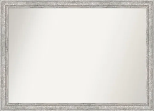 Miniatura 368 de Amanti Art Espejo de baño plateado para sobre fregadero, 23 x 23 pulgadas, espejo cuadrado plateado en ángulo, marco de madera moderno medio, se