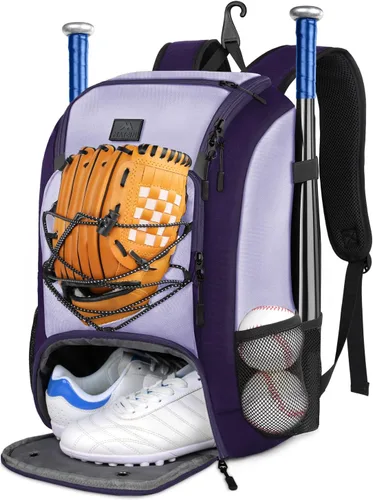 Miniatura 16 de MATEIN Mochila de Béisbol, Bolsa de Bate de Sóftbol con Compartimento para Zapatos para Jóvenes, Niños y Adultos, Bolsa de Béisbol Ligera con Gancho