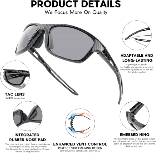 Miniatura 5 de Solsun Polarized Sunglasses for Men Woman, Sport Wrap Around Sun Glasses UV Protection for Fishing Driving Cycling
