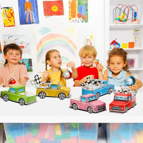 Miniatura 6 de 24 cajas de comida clásicas para fiestas de autos de carreras, suministros para fiestas de cumpleaños, camiones para niños, caja de alimentos