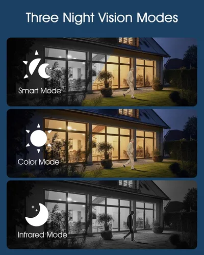 Miniatura 4 de ANRAN Cámaras de seguridad solares inalámbricas para exteriores, cámaras 2K para seguridad del hogar con panel solar fijo, PTZ de 360°