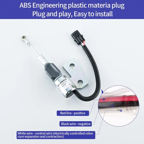 Miniatura 4 de 3991167 Solenoide de apagado de combustible 1703-3304 3964627 SA-4941-12 87420952 J991167 Reemplazo para Cummins Engine 4BT 5.9L Hyundai R220-5 Case