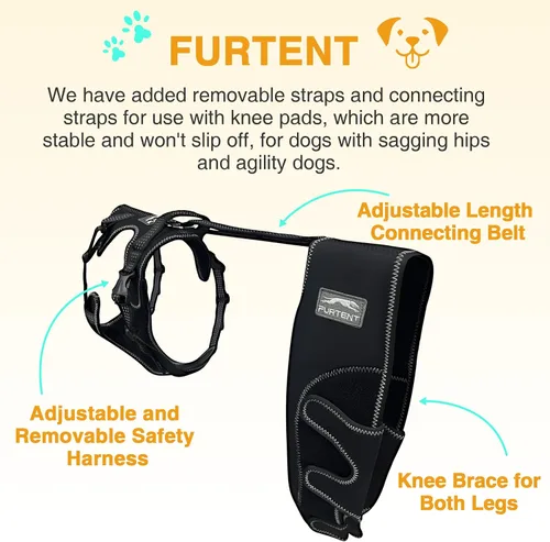 Miniatura 5 de Perro ACL Brace pata trasera – Mantiene las articulaciones calientes y estables, soporte ajustable mejorado para las piernas, arnés personalizado