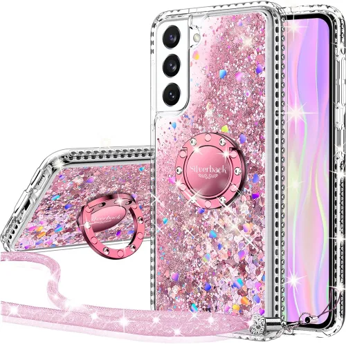 Miniatura 16 de Silverback Funda protectora delgada para Samsung Galaxy S22 Ultra para Samsung Galaxy S22 Ultra 5G, con purpurina holográfica líquida en movimiento