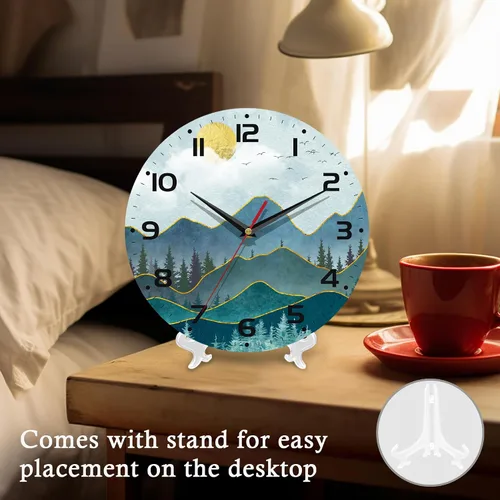 Miniatura 4 de Reloj de pared, 10 pulgadas, silencioso, sin tictac, decoración de cocina para el hogar, funciona con pilas, para baño, dormitorio, sala de estar